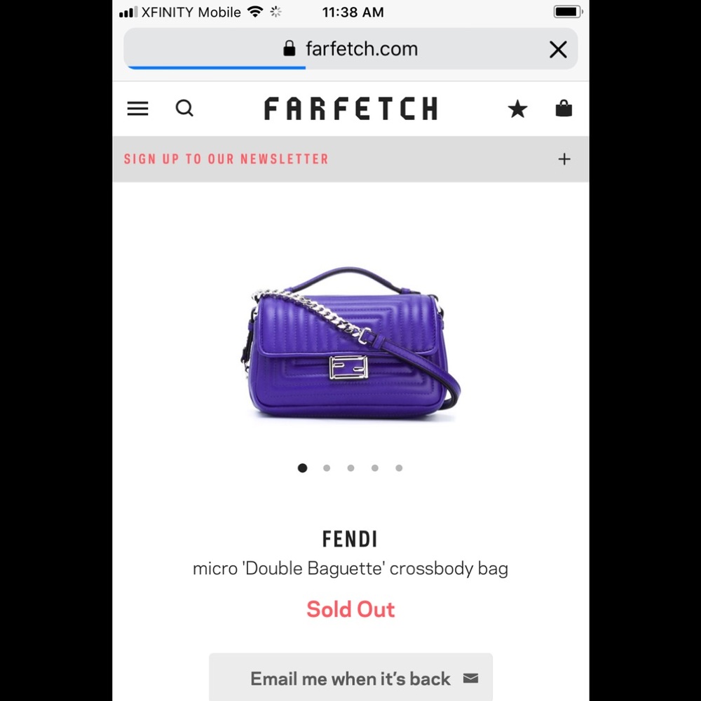BNWTFendi Micro Double Baguette Crossbody Mini Bag